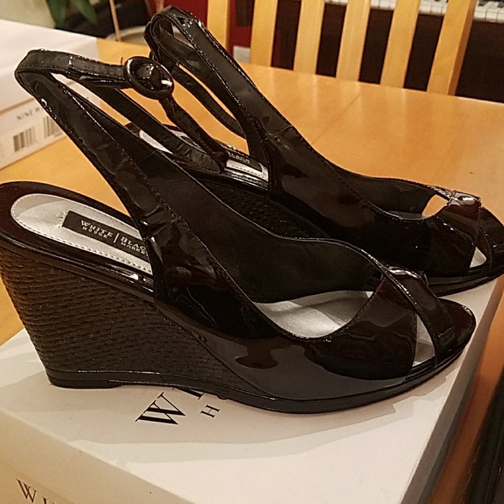 WHBM Karen Ankle Strap Wedge Heels